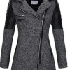 Women's Fall & Winter Trench Coat Long Solid Colored Daily black. Dark Gray