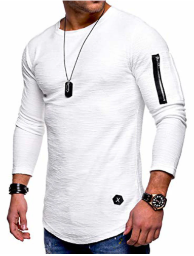 mens sweatshirts fashion athletic solid color slim fit sport lightweight long sleeve pullover white xxl