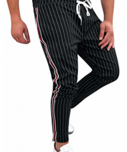 rained-mens jogger track pants casual striped drawstring sweatpants athletic hip hop pants quick dry harem pants